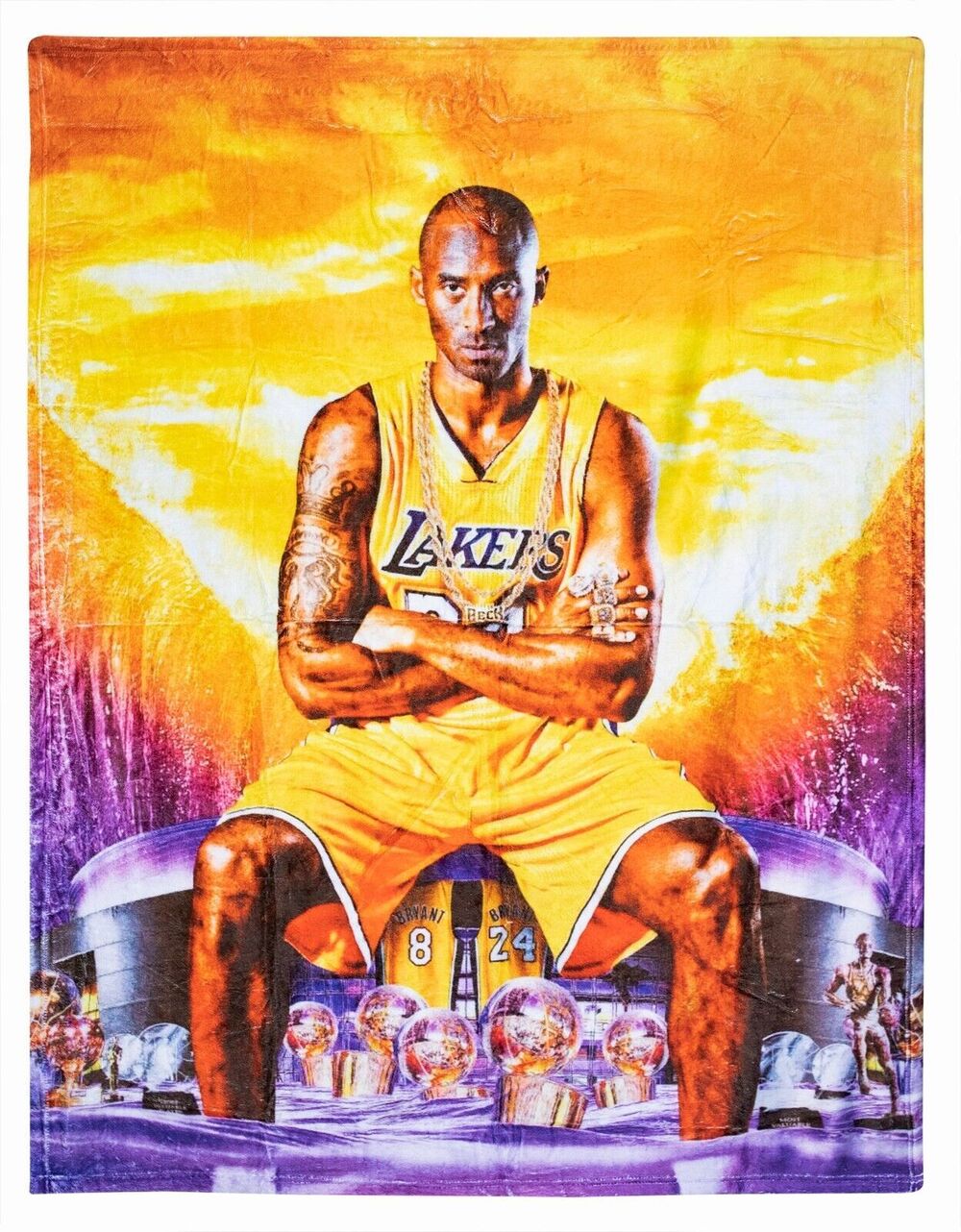 NEW Throw Blanket - LA Lakers Kobe Bryant 80" x 60" Silky Soft X-Large Fleece